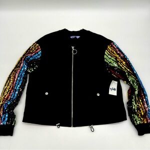 Vylette Rainbow Sequin Bomber Jacket – Size M‎ – NWT – Kohl’s – $68 MSRP